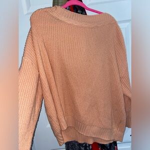 SHEIN Salmon Off the Shoulder Sweater 3X